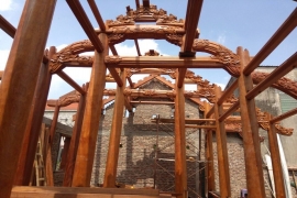 Công trình Nhà gỗ 3 gian gỗ gõ đỏ