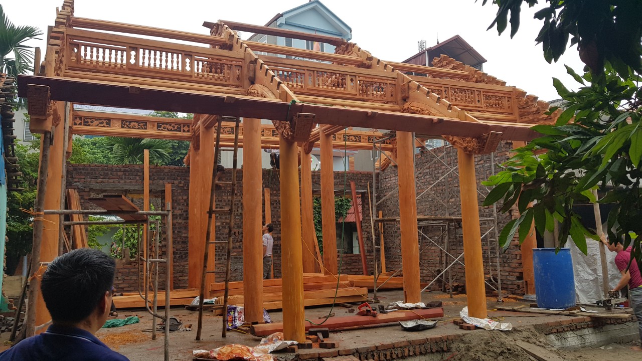 Công trình Nhà gỗ 3 gian gỗ xoan - Anh Hùng Mê Linh Vĩnh Phúc